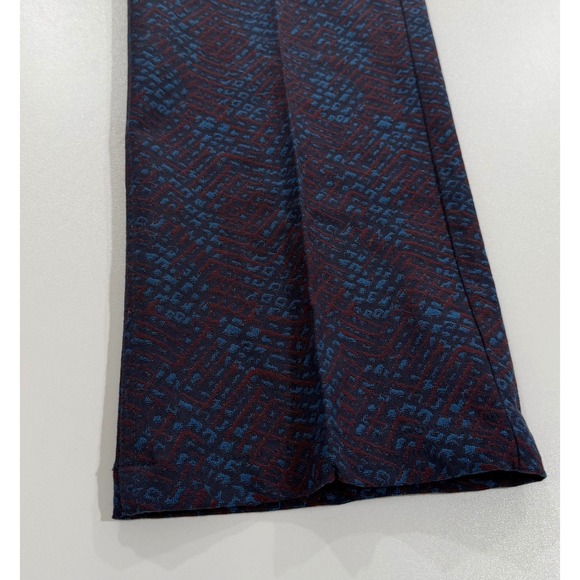 Doncaster Collection Navy Burgundy Jacquard Trousers Pants Womens 16 W416 - Picture 7 of 10